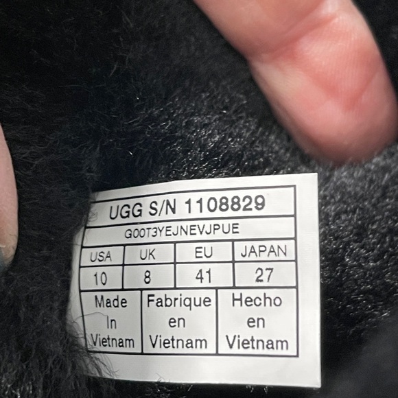 Ugg Bailey Bow II Diagonal Stripe Bows Suede Boots Size 10M Black - Picture 8 of 8